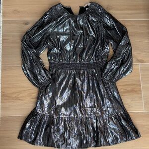 LOFT Metallic Black Dress